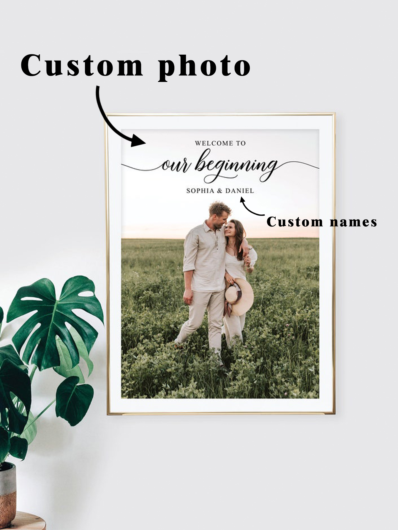 PVC wedding sign with customizable photo